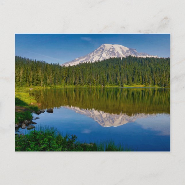 Postal Monte Rainier y Reflection Lake (Anverso)