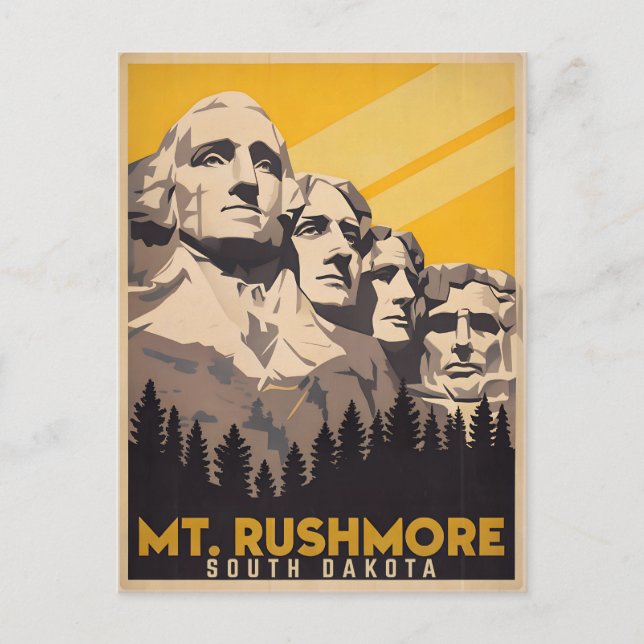 Postal Monte Rushmore, Dakota del Sur (Anverso)