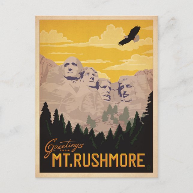 Postal Monte Rushmore, Dakota del Sur (Anverso)
