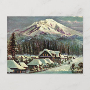 Postal Monte Shasta, California en invierno
