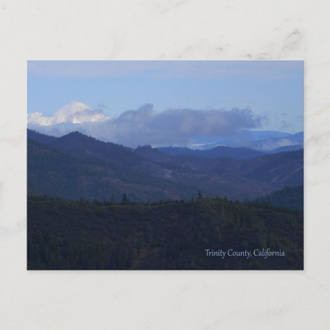 Postal Monte Shasta sobre las nubes... (Anverso)