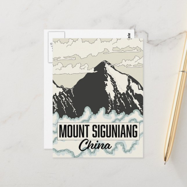 Postal Monte Siguniang China (Anverso/Reverso In Situ)