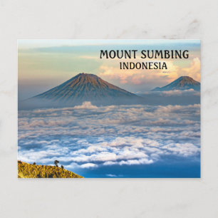 Postal Monte Sumbing Volcán Indonesia
