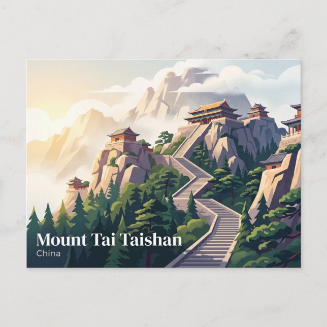 Postal Monte Tai Taishan China (Anverso)