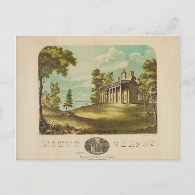 Postal Monte Vernon de la casa de George Washington, por  (Anverso)