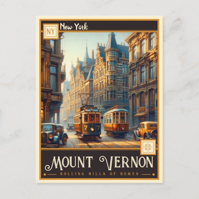 Postal Monte Vernon, Nueva York | Vintage (Anverso)