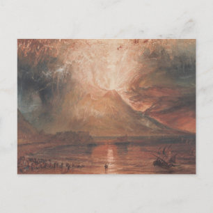 Postal Monte Vesubio en erupción Nápoles Italia J. Turner