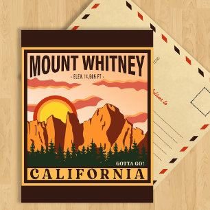 Postal Monte Whitney California Sierra Nevada Vintage