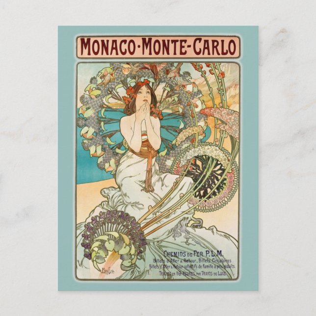 Postal Montecarlo de Mónaco (Anverso)