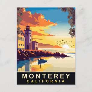 Postal Monterey, Atardecer Romántico, California, Viaje