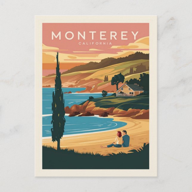Postal Monterey California Beach (Anverso)