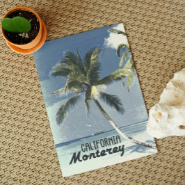Postal Monterey California Vintage Beach Travel Art