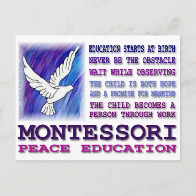 Postal Montessori Dove (Anverso)
