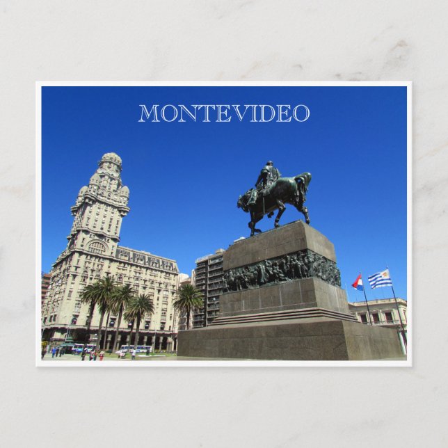 Postal montevideo plaza Independencia (Anverso)