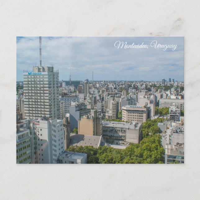 Postal Montevideo, Uruguay, Mirador Panorámico  (Anverso)
