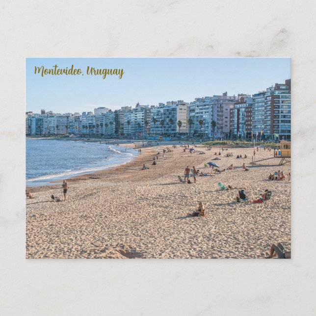 Postal Montevideo, Uruguay, Playa de Los Pocitos (Anverso)