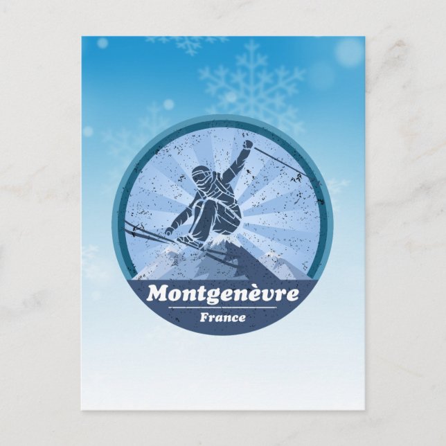 Postal Montgenèvre Station de ski - Skieur (Anverso)