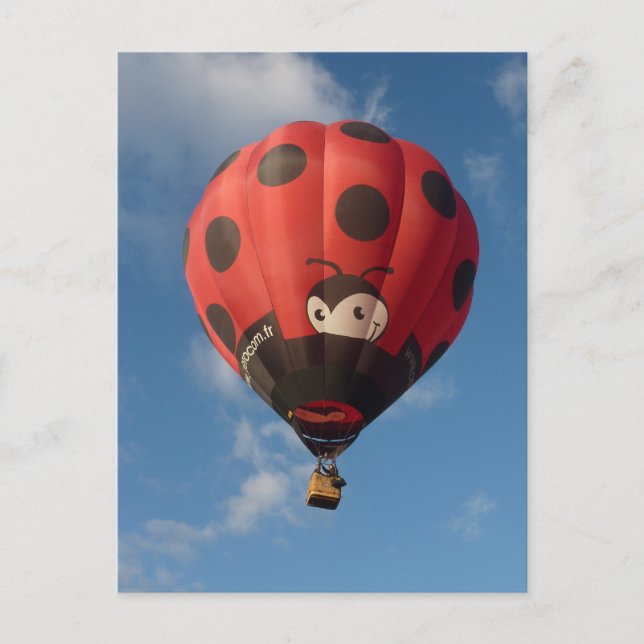 Postal Montgolfiere - Globo de aire caliente - Coccinelle (Anverso)