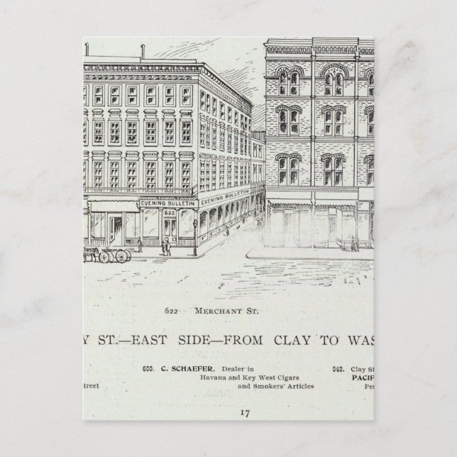 Postal Montgomery East side Clay y Washington (Anverso)