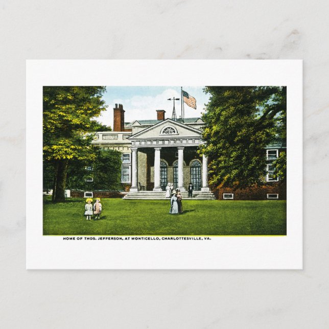 Postal Monticello, Charlottesville, Virginia (Anverso)