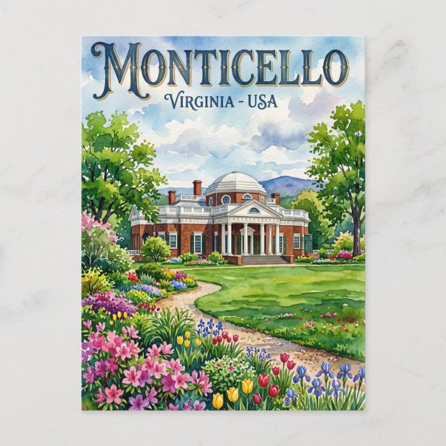 Postal Monticello EE. UU. (Anverso)