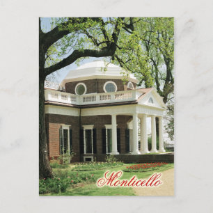 Postal Monticello, hogar de Jefferson, Virginia