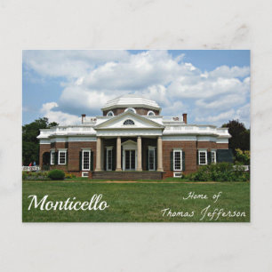 Postal Monticello, hogar de Thomas Jefferson