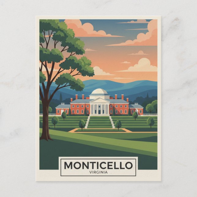 Postal Monticello Viajes Virginia (Anverso)