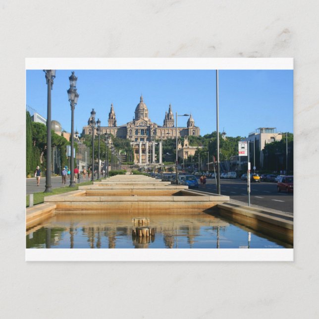 Postal Montjuic, Barcelona, España (Anverso)
