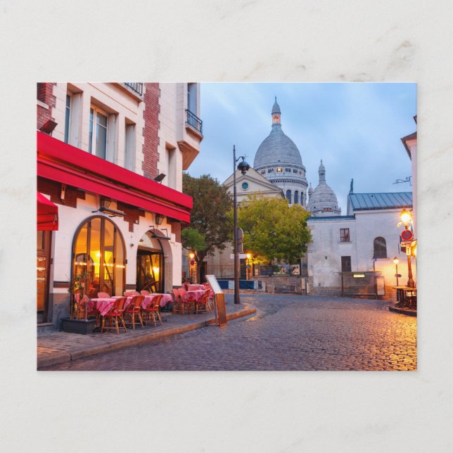 Postal Montmartre en París, Café France Old Street (Anverso)