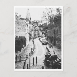 Postal Montmartre París Francia Blanco y Negro