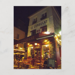 Postal Montmartre París, Francia de noche