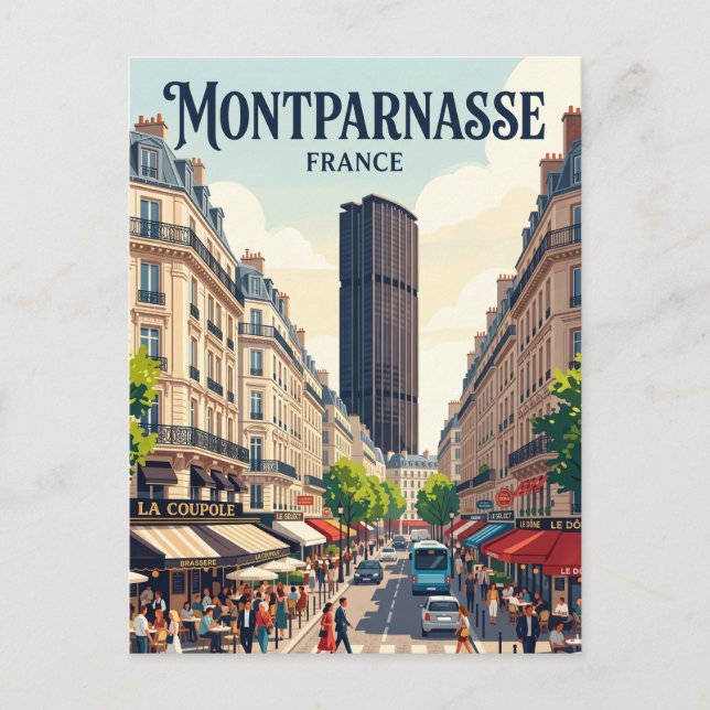 Postal Montparnasse Francia (Anverso)
