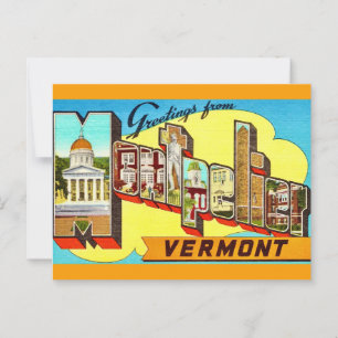 Postal Montpelier Retro Vermont 