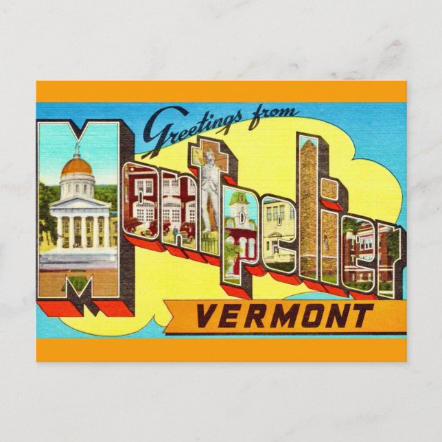 Postal Montpelier Retro Vermont  (Anverso)