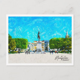 Postal Montpellier Francia Hermoso paisaje de pintura al