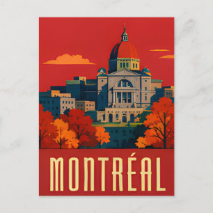 Postal ️ MONTREAL — Arquitectura Histórica en Retro Otoño