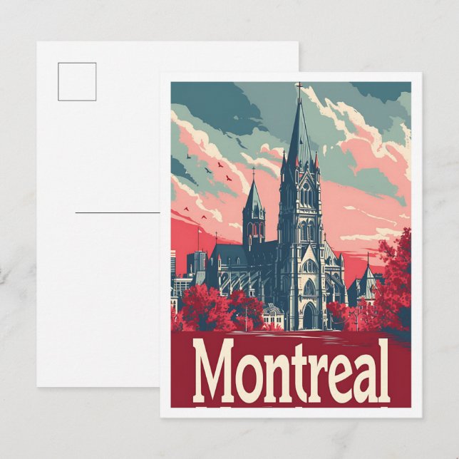 Postal Montreal Canadá Arte vintage Viajes (Anverso / Reverso)