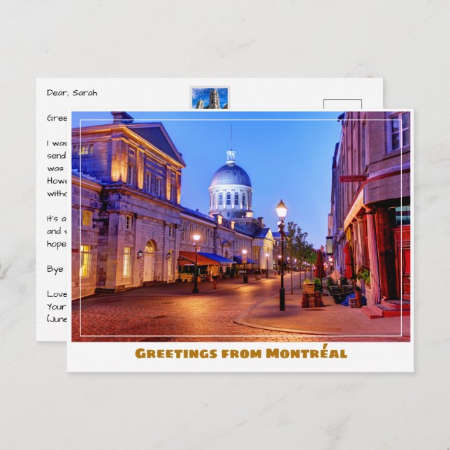 Postal Montréal Canada Old Town Moderno (Anverso / Reverso)