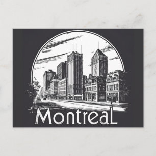 Postal Montreal Canadá Silueta Antigüa