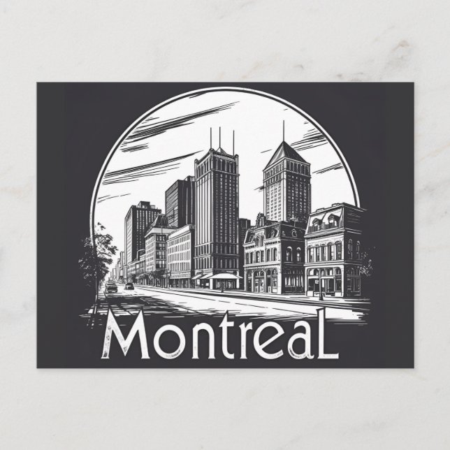 Postal Montreal Canadá Silueta Antigüa  (Anverso)
