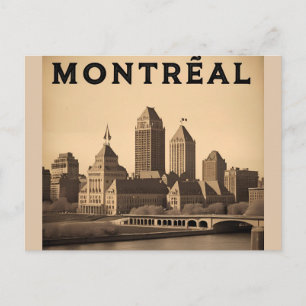 Postal Montreal Canadá Silueta Antigüa 