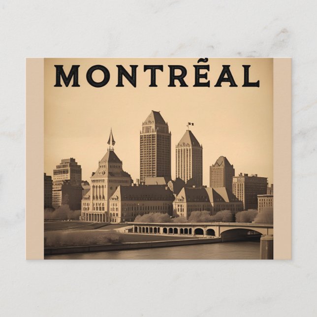 Postal Montreal Canadá Silueta Antigüa  (Anverso)