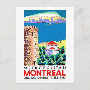 Postal Montreal, Canadá, viajes antiguos