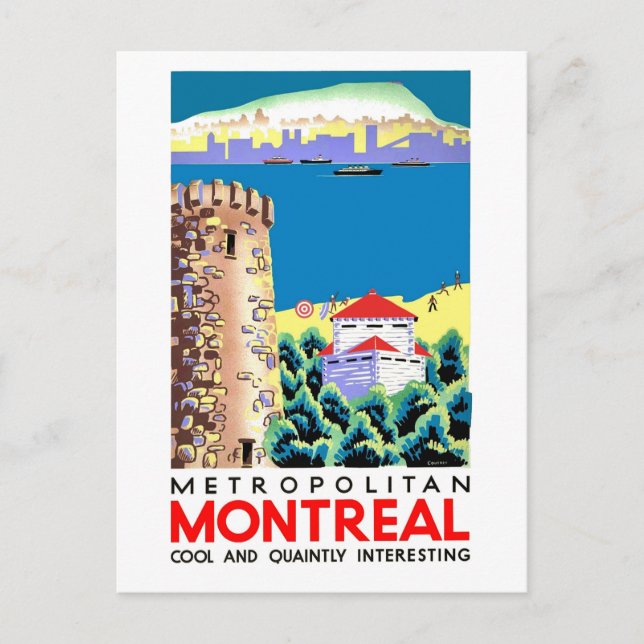 Postal Montreal, Canadá, viajes antiguos (Anverso)