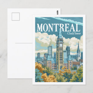 Postal Montreal Canadá Vintage Famoso Travel Place