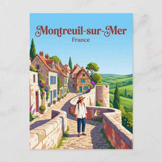 Postal Montreuil-sur-Mer Francia (Anverso)