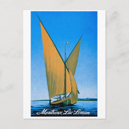 Postal Montreux, lago de Ginebra, Suiza, viaje vintage