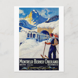 Postal Montreux, línea del Oberland bernés, Suiza