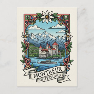 Postal Montreux Suiza Château de Chillon